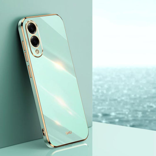 For Samsung Galaxy S25 Edge 5G XINLI Straight Edge 6D Electroplate TPU Phone Case(Mint Green)