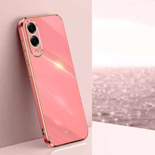 For Samsung Galaxy S25 Edge 5G XINLI Straight Edge 6D Electroplate TPU Phone Case(Hawthorn Red)