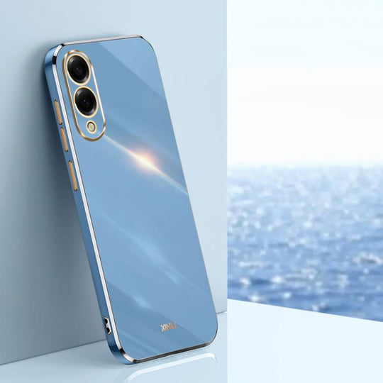 For Samsung Galaxy S25 Edge 5G XINLI Straight Edge 6D Electroplate TPU Phone Case(Celestial Blue)
