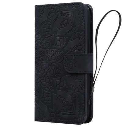 For Google Pixel 10 / 9 / 9 Pro Mandala Embossed Dual-Fold Calf Leather Phone Case(Black) by buy2fix