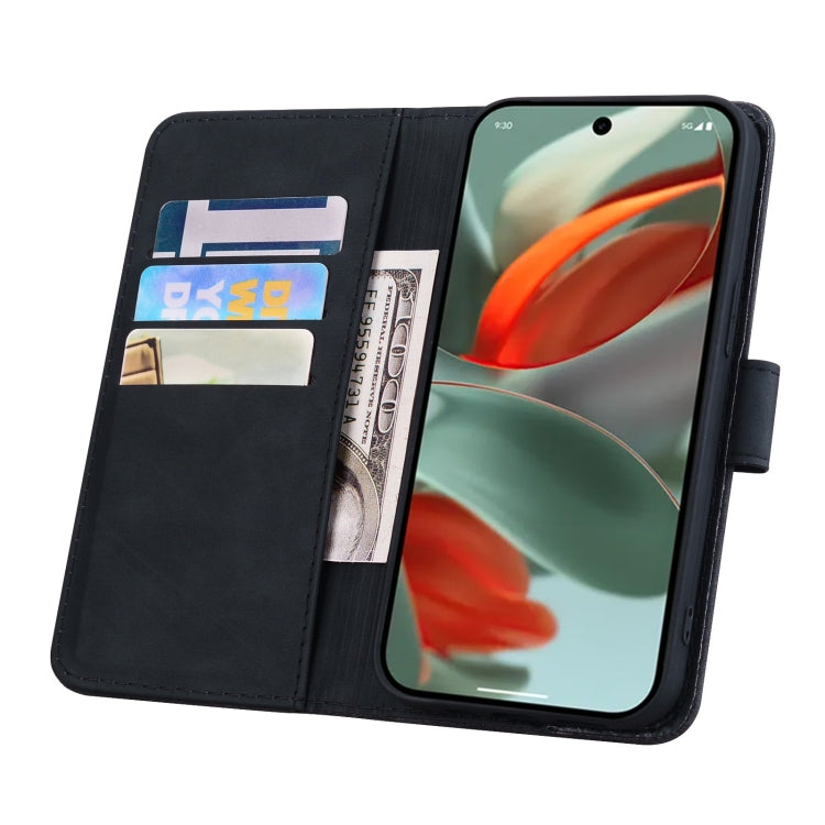 For Google Pixel 10 / 9 / 9 Pro Mandala Embossed Dual-Fold Calf Leather Phone Case(Black) by buy2fix