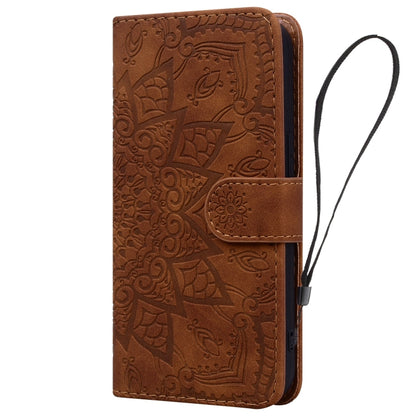 For Google Pixel 9 Pro XL / 10 Pro XL Mandala Embossed Dual-Fold Calf Leather Phone Case(Brown) by buy2fix