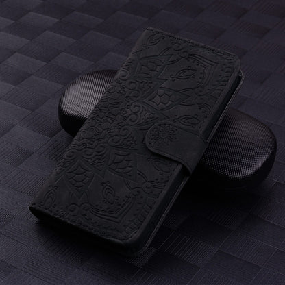 For Google Pixel 9 Pro XL / 10 Pro XL Mandala Embossed Dual-Fold Calf Leather Phone Case(Black) by buy2fix