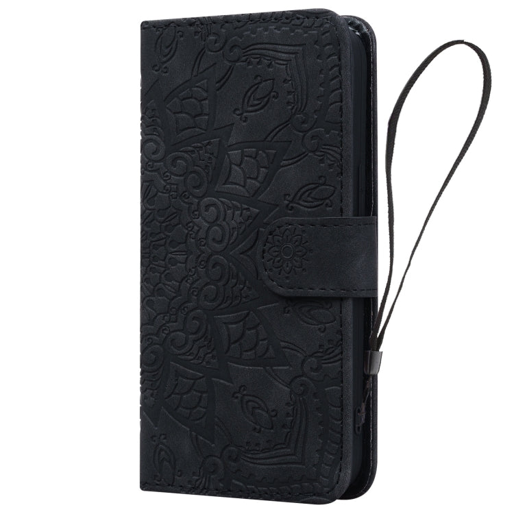 For Google Pixel 9 Pro XL / 10 Pro XL Mandala Embossed Dual-Fold Calf Leather Phone Case(Black) by buy2fix