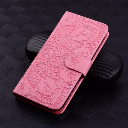 For Google Pixel 9 Pro XL / 10 Pro XL Mandala Embossed Dual-Fold Calf Leather Phone Case(Pink) by buy2fix