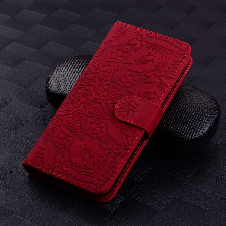 For Google Pixel 9 Pro XL / 10 Pro XL Mandala Embossed Dual-Fold Calf Leather Phone Case(Red) by buy2fix