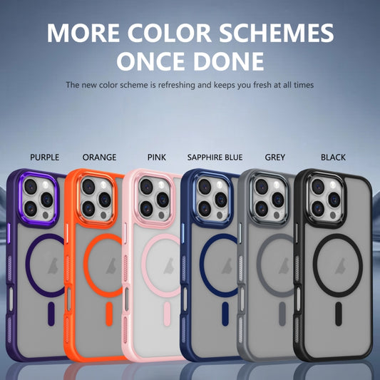 For iPhone 16 Pro Breathable Skin Feel Frosted MagSafe Magnetic Phone Case(Dark Blue) by buy2fix