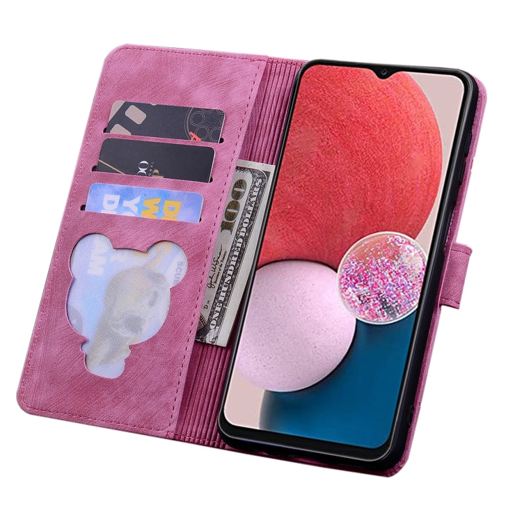 For Google Pixel 10 / 9 / 9 Pro Cartoon Sakura Cat Embossed Leather Phone Case(Rose Red) by buy2fix