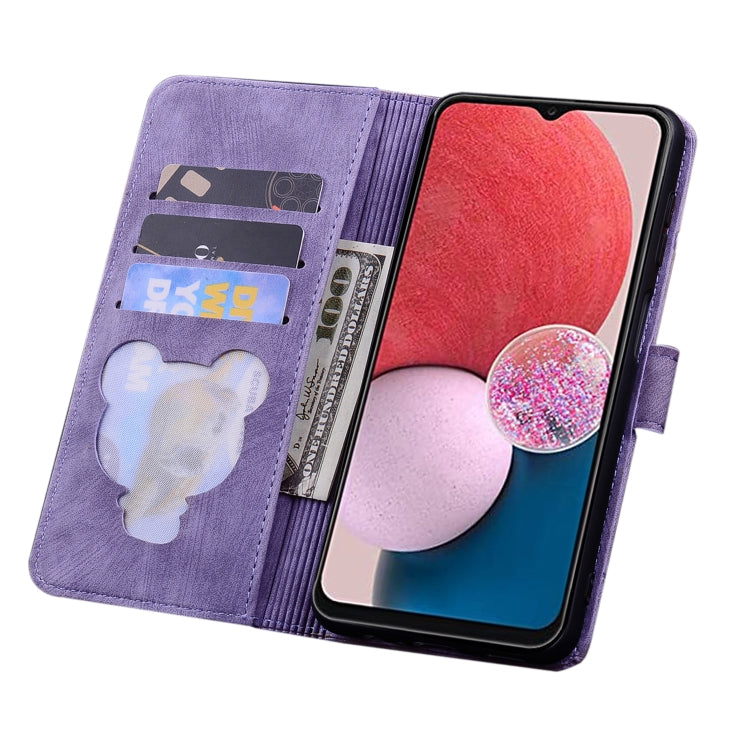 For Google Pixel 9 Pro XL / 10 Pro XL Cartoon Sakura Cat Embossed Leather Phone Case(Purple) by buy2fix