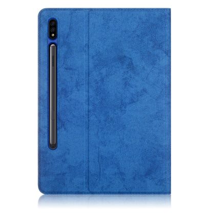 For Samsung Galaxy Tab S8 / Galaxy Tab S7 T870/T875 TPU Front Support Horizontal Flip Leather Case with Holder & Pen Slot & Sleep / Wake-up Function(Dark Blue) by buy2fix