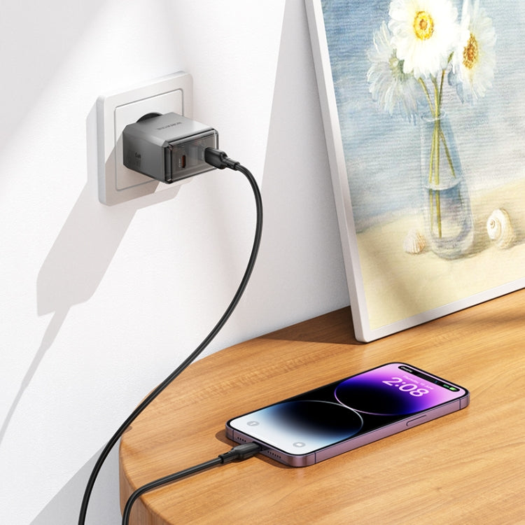 BOROFONE BN21 PD 40W 2 Type-C Charger with 1m Type-C to 8 Pin Cable Set, For:EU Plug(Tarnish) - USB Charger by Borofone | Online Shopping UK | buy2fix