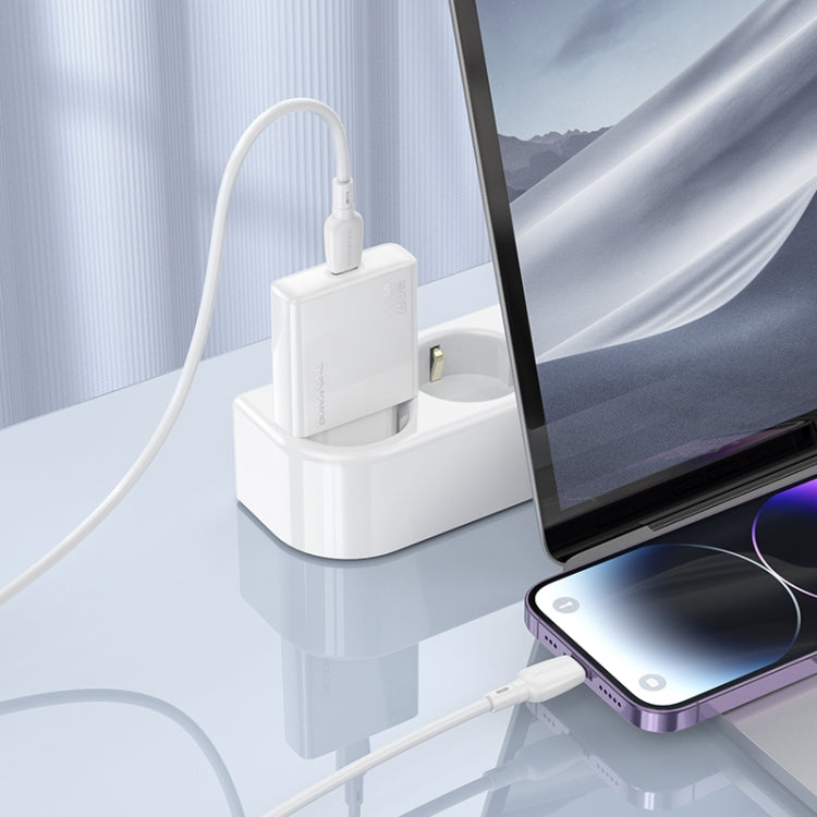 BOROFONE BN23 PD 20W Type-C Charger with 1m Type-C to 8 Pin Cable Set, Plug Type:EU Plug(White) - USB Charger by Borofone | Online Shopping UK | buy2fix