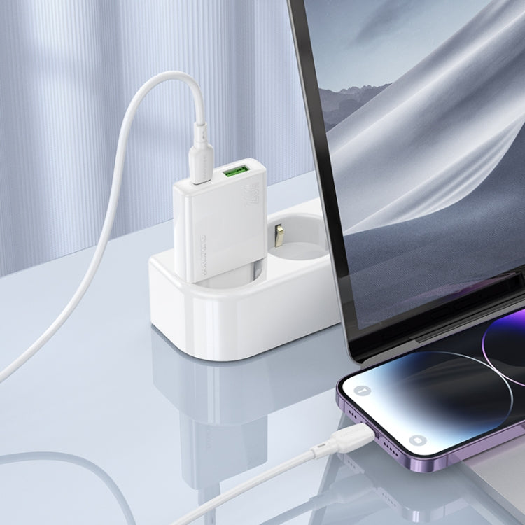 BOROFONE BN24 PD 20W USB, Type-C Charger with 1m Type-C to 8 Pin Cable Set, Plug Type:EU Plug(White) - USB Charger by Borofone | Online Shopping UK | buy2fix