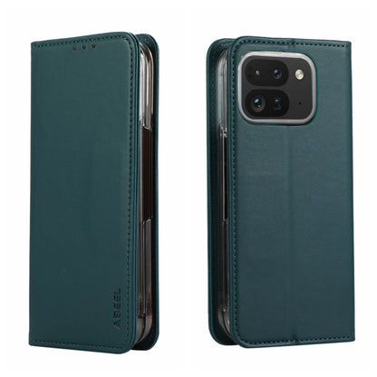For Google Pixel 9 Pro Fold ABEEL RFID Magnetic Flip Leather Phone Case(Green) by buy2fix