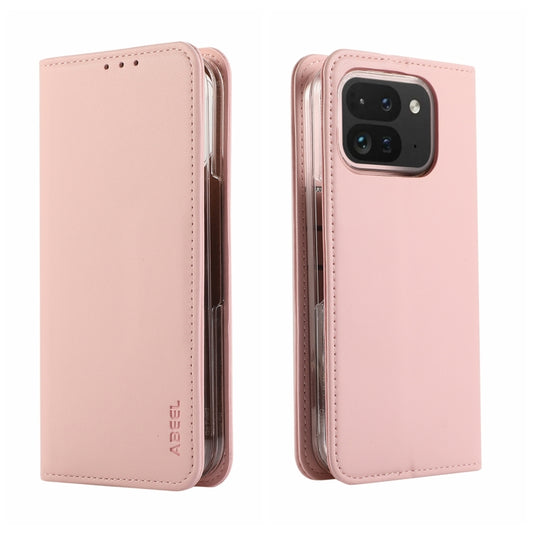 For Google Pixel 9 Pro Fold ABEEL RFID Magnetic Flip Leather Phone Case(Pink) by buy2fix