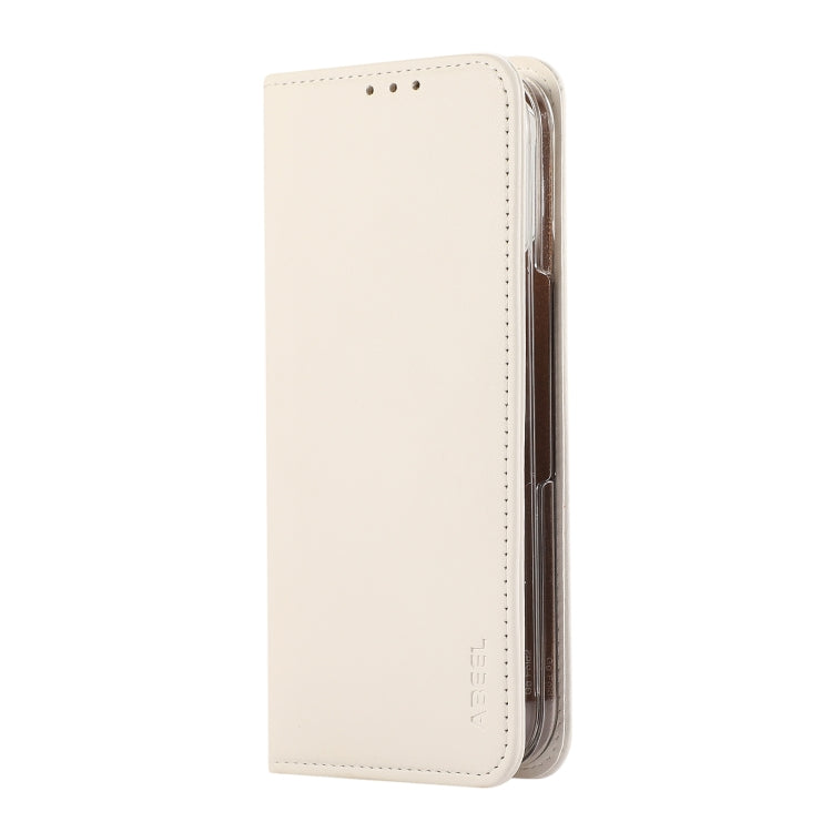 For Google Pixel 9 Pro Fold ABEEL RFID Magnetic Flip Leather Phone Case(White) by buy2fix