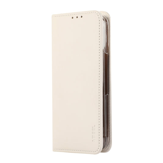 For Google Pixel 9 Pro Fold ABEEL RFID Magnetic Flip Leather Phone Case(White) by buy2fix