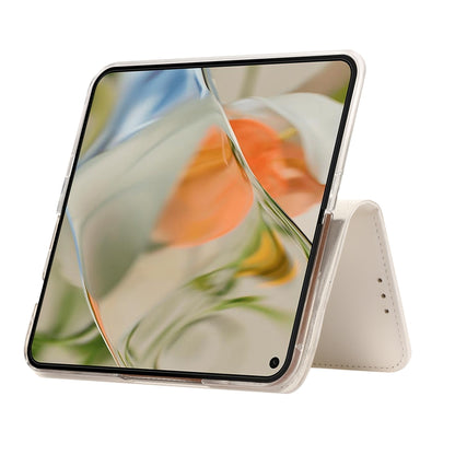 For Google Pixel 9 Pro Fold ABEEL RFID Magnetic Flip Leather Phone Case(White) by buy2fix