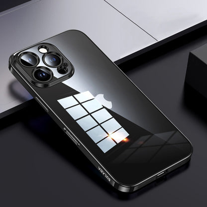 For iPhone 16 Pro Max SULADA Shine Through Series Plating TPU Transparent Phone Case(Space Black) by SULADA