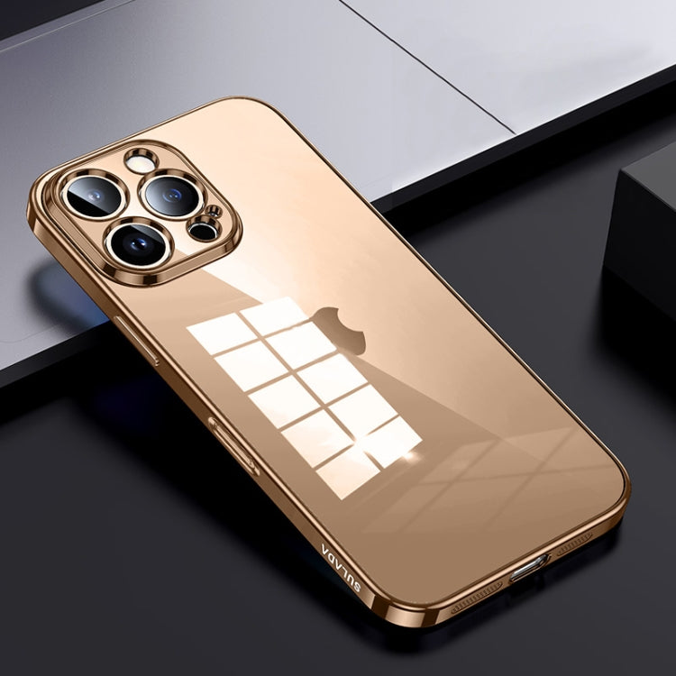 For iPhone 16 Pro Max SULADA Shine Through Series Plating TPU Transparent Phone Case(Gold) by SULADA