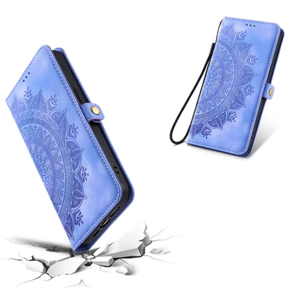 For iPhone 16 Pro Max Skin Feel Totem Embossed Leather Phone Case(Purple) by buy2fix