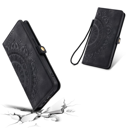 For iPhone 16 Pro Max Skin Feel Totem Embossed Leather Phone Case(Black) by buy2fix