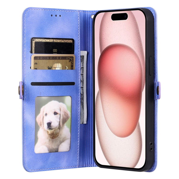 For iPhone 16 Pro Skin Feel Totem Embossed Leather Phone Case(Purple) by buy2fix