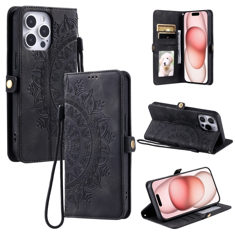 For iPhone 16 Pro Skin Feel Totem Embossed Leather Phone Case(Black) by buy2fix
