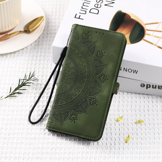 For iPhone 16 Skin Feel Totem Embossed Leather Phone Case(Deep Green) - iPhone 16 Cases by buy2fix | Online Shopping UK | buy2fix