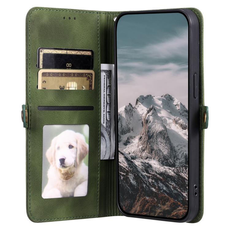 For iPhone 16e Skin Feel Totem Embossed Leather Phone Case(Deep Green) - iPhone 16e Cases by buy2fix | Online Shopping UK | buy2fix