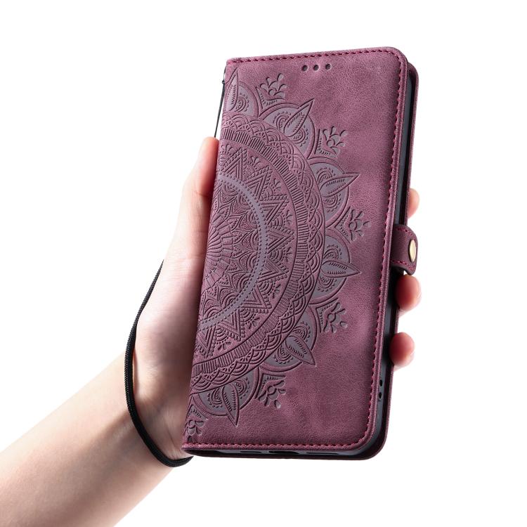 For iPhone 16e Skin Feel Totem Embossed Leather Phone Case(Wine Red) - iPhone 16e Cases by buy2fix | Online Shopping UK | buy2fix
