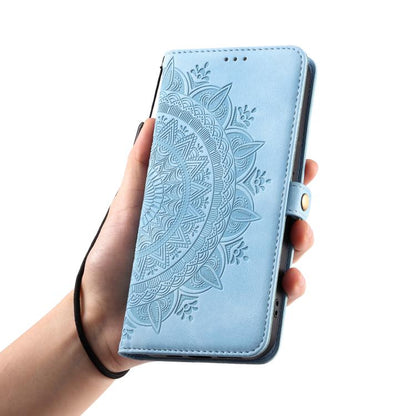 For iPhone 16e Skin Feel Totem Embossed Leather Phone Case(Blue) - iPhone 16e Cases by buy2fix | Online Shopping UK | buy2fix