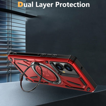 For Motorola Moto G Power 5G 2024 Armor II Series MagSafe Magnetic Holder Phone Case(Light Blue) by buy2fix