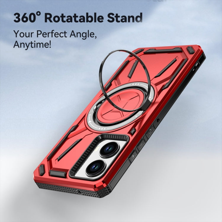 For Motorola Moto G Power 5G 2024 Armor II Series MagSafe Magnetic Holder Phone Case(Light Blue) by buy2fix