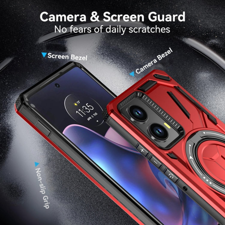 For Motorola Moto G Power 5G 2024 Armor II Series MagSafe Magnetic Holder Phone Case(Light Blue) by buy2fix