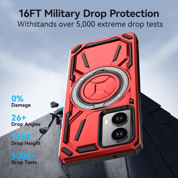 For Motorola Moto G Power 5G 2024 Armor II Series MagSafe Magnetic Holder Phone Case(Red) by buy2fix