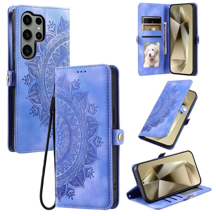 For Samsung Galaxy S25 Ultra 5G Skin Feel Totem Embossed Leather Phone Case(Purple) by buy2fix