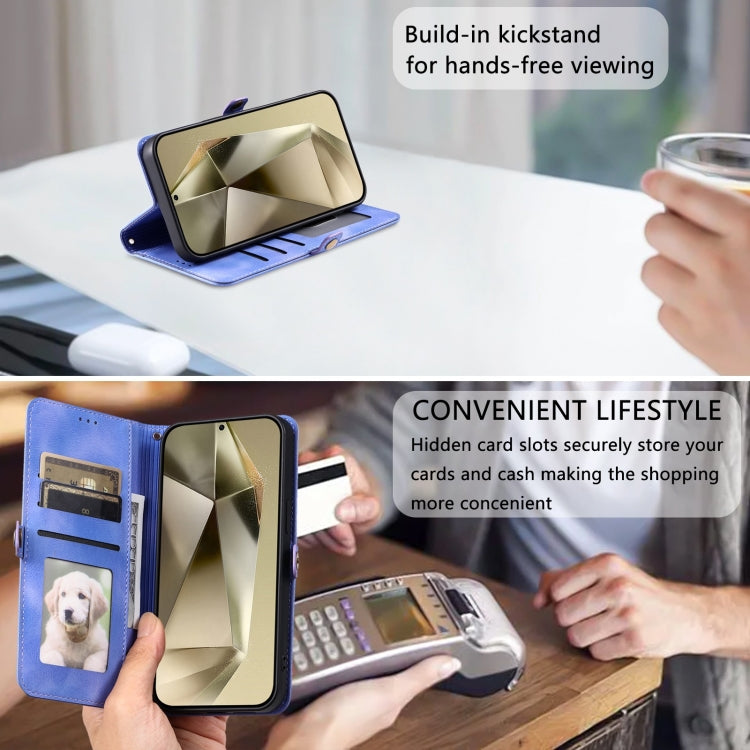 For Samsung Galaxy S25 Ultra 5G Skin Feel Totem Embossed Leather Phone Case(Purple) by buy2fix