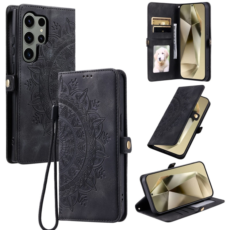 For Samsung Galaxy S25 Ultra 5G Skin Feel Totem Embossed Leather Phone Case(Black) by buy2fix