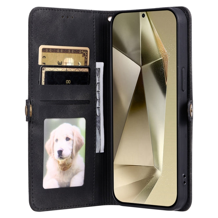 For Samsung Galaxy S25 Ultra 5G Skin Feel Totem Embossed Leather Phone Case(Black) by buy2fix