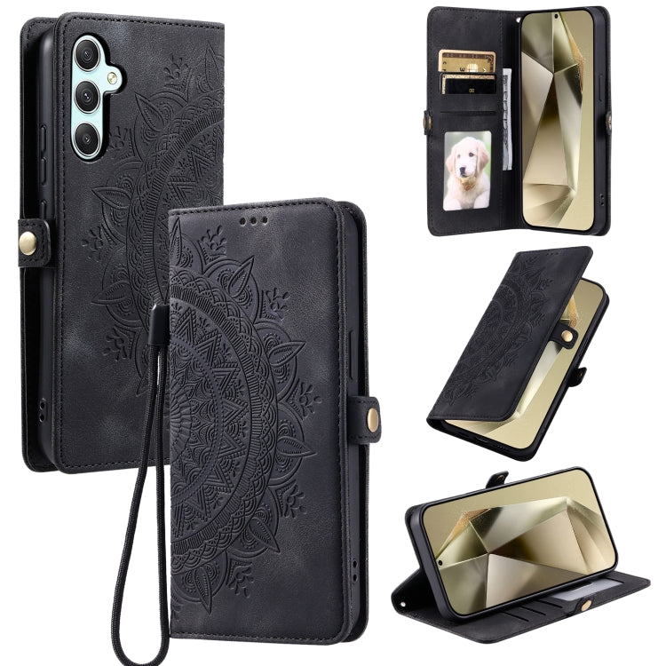 For Samsung Galaxy S25 5G Skin Feel Totem Embossed Leather Phone Case(Black) by buy2fix