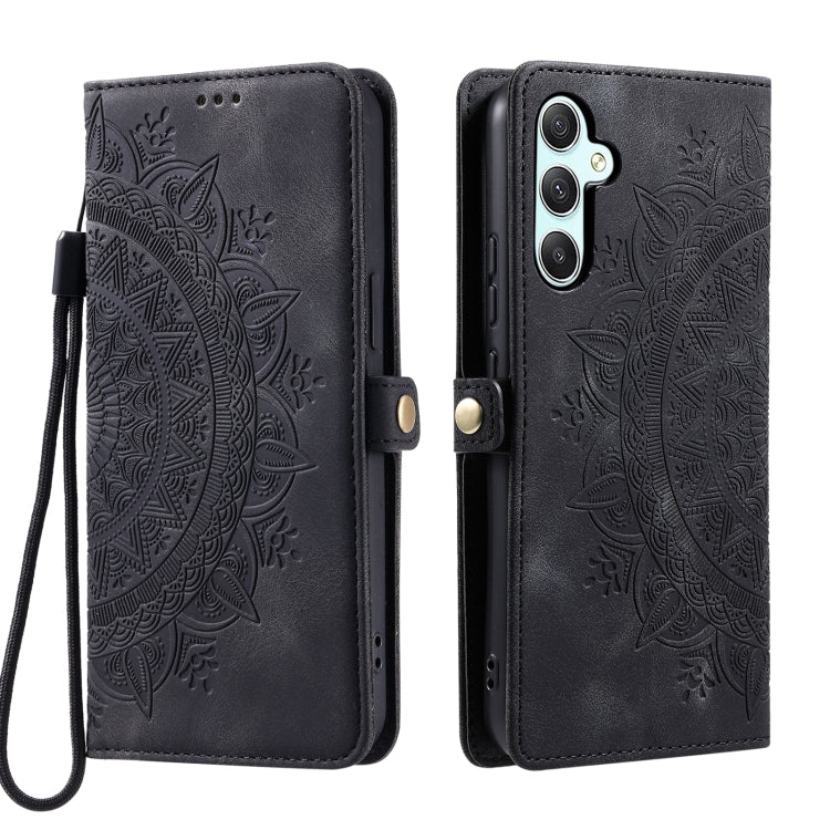 For Samsung Galaxy S25 5G Skin Feel Totem Embossed Leather Phone Case(Black) by buy2fix