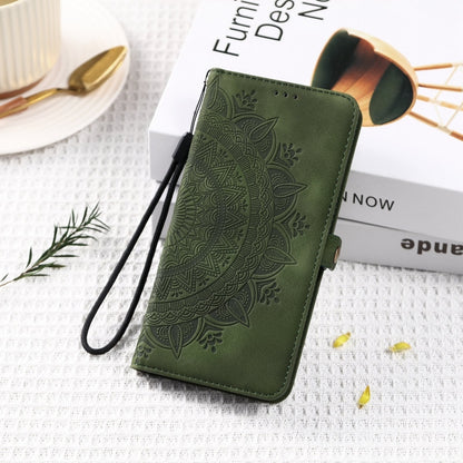 For Samsung Galaxy S25+ 5G Skin Feel Totem Embossed Leather Phone Case(Deep Green) - Galaxy S25+ 5G Cases by buy2fix | Online Shopping UK | buy2fix