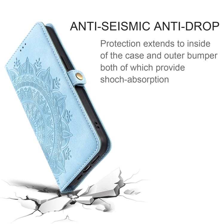 For Samsung Galaxy S25+ 5G Skin Feel Totem Embossed Leather Phone Case(Blue) - Galaxy S25+ 5G Cases by buy2fix | Online Shopping UK | buy2fix
