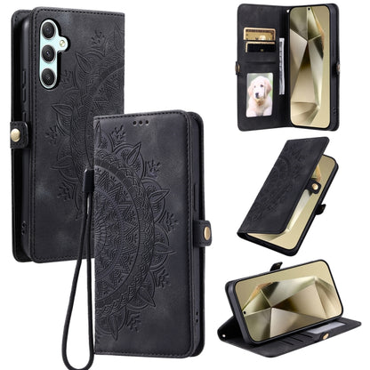 For Samsung Galaxy S25+ 5G Skin Feel Totem Embossed Leather Phone Case(Black) by buy2fix