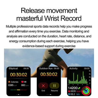 ET585 2.04 inch Steel Strap IP68 Waterproof Smart Watch, Support ECG / Blood Composition Measurement(Black) by buy2fix