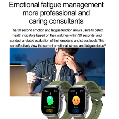 ET585 2.04 inch Silicone Strap IP68 Waterproof Smart Watch, Support ECG / Blood Composition Measurement(Black) by buy2fix