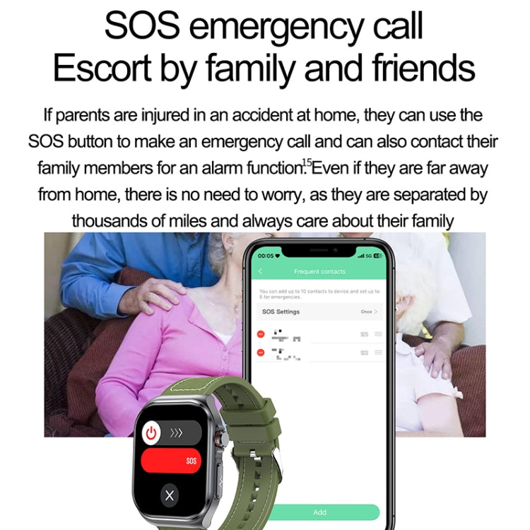 ET585 2.04 inch Silicone Strap IP68 Waterproof Smart Watch, Support ECG / Blood Composition Measurement(Blue) by buy2fix