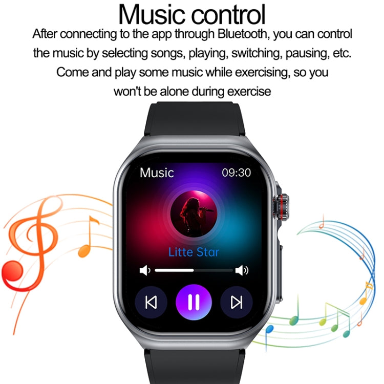 ET585 2.04 inch Silicone Strap IP68 Waterproof Smart Watch, Support ECG / Blood Composition Measurement(Blue) by buy2fix