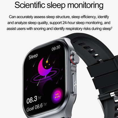 ET585 2.04 inch Silicone Strap IP68 Waterproof Smart Watch, Support ECG / Blood Composition Measurement(Black) by buy2fix